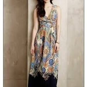 Anthropologie Maeve Vizcaya Chiffon Maxi Dress Size 14‎